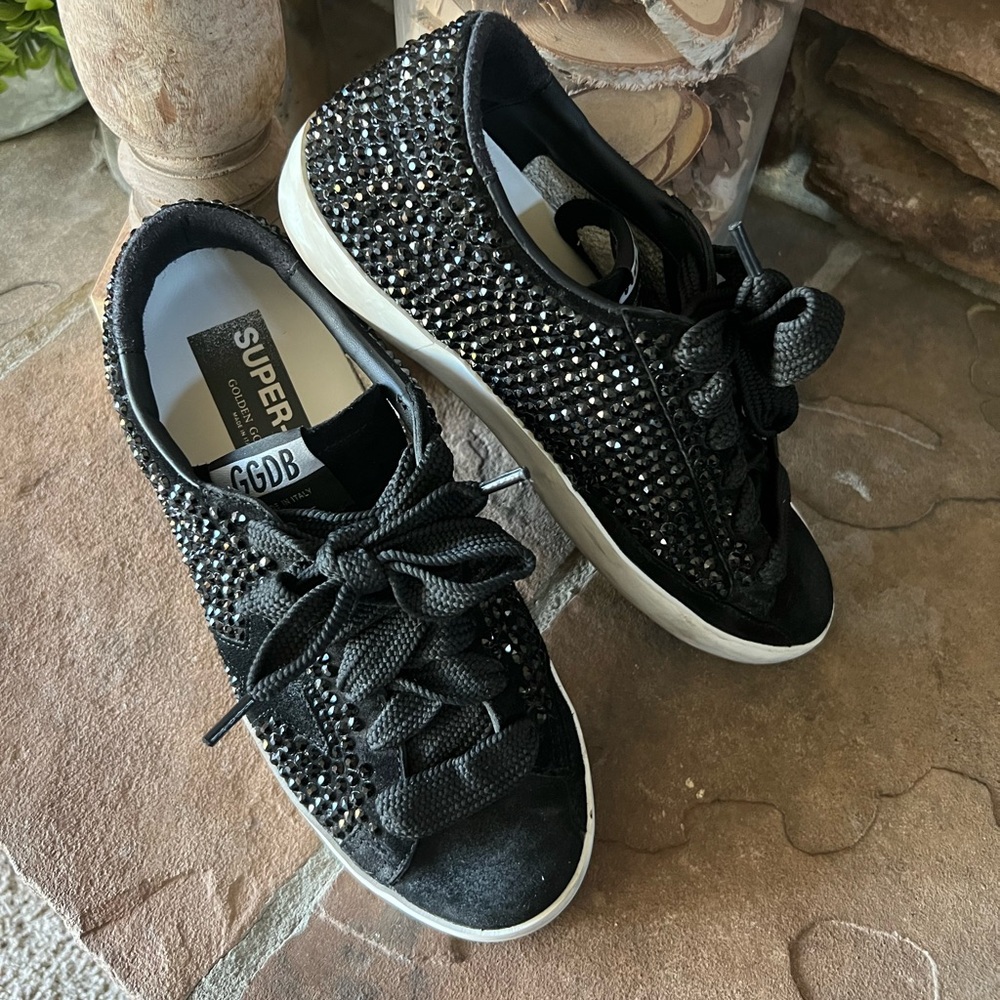 Authentic Golden goose, all Crystal and suede superstar